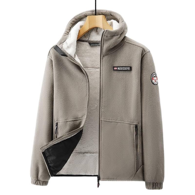 Jaqueta de Lã Sherpa Masculina Plus Size - Grossa, Quente, Estilo Outono/Inverno