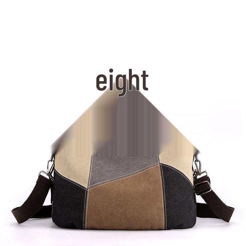 

Simple & Stylish Women s Large Canvas Patchwork Handbag – Retro Color Block Design