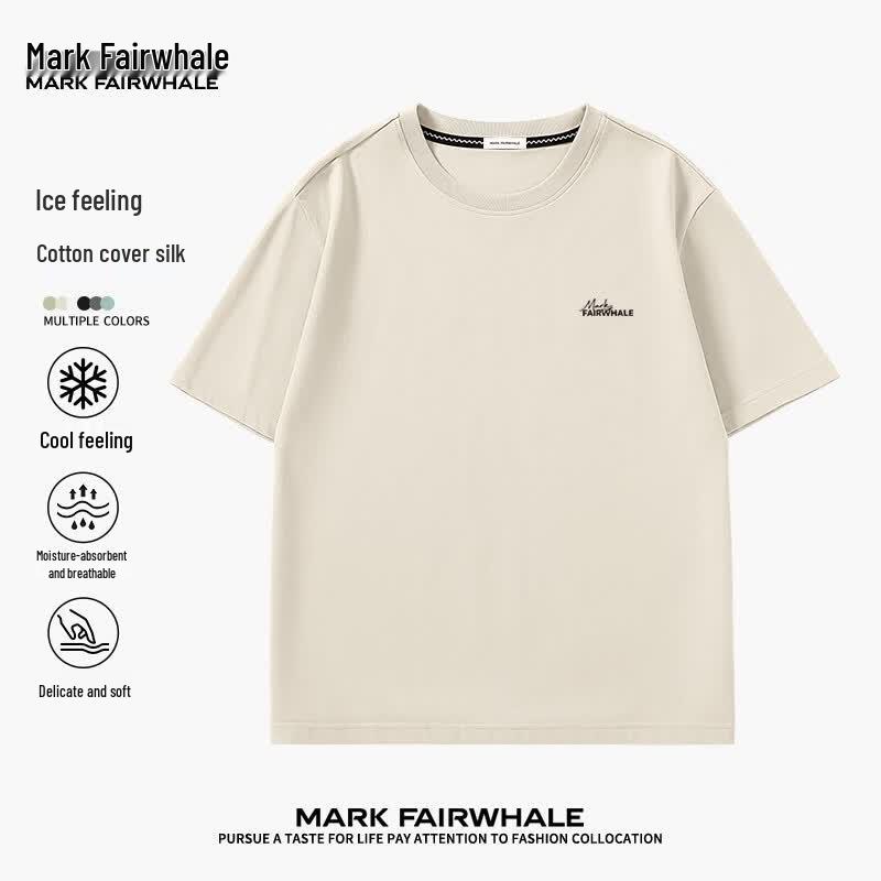 MARK FAIRWHALE Men s Ice-Feel Breathable Short Sleeve T-Shirt 4XL
