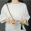 Chinese Style Wenge Gourd Women's Necklace - Versatile Diagonal Back Chain Accessory