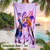 Beach Towel Kpop Demon Hunters Print Custom Name Text Soft Towel for Swimming Pool