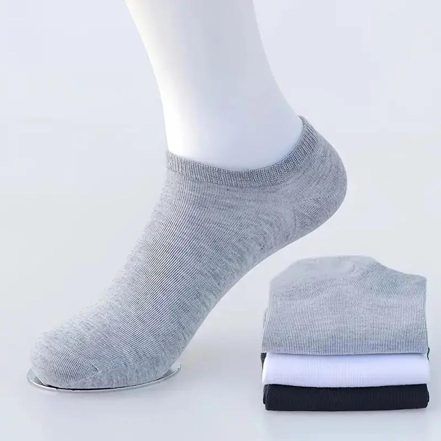 10/12/20 Pairs Men Solid Color Boat Socks Comfortable Breathable High-Quality Business Low Tube  Casual Slippers Ground Socks