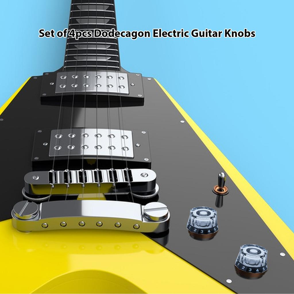Set of 4pcs Dodecagon Electric Guitar Knobs Guitar Volume Knob EPI Electric Guitar Bass Knob Volume Tone Knob LP