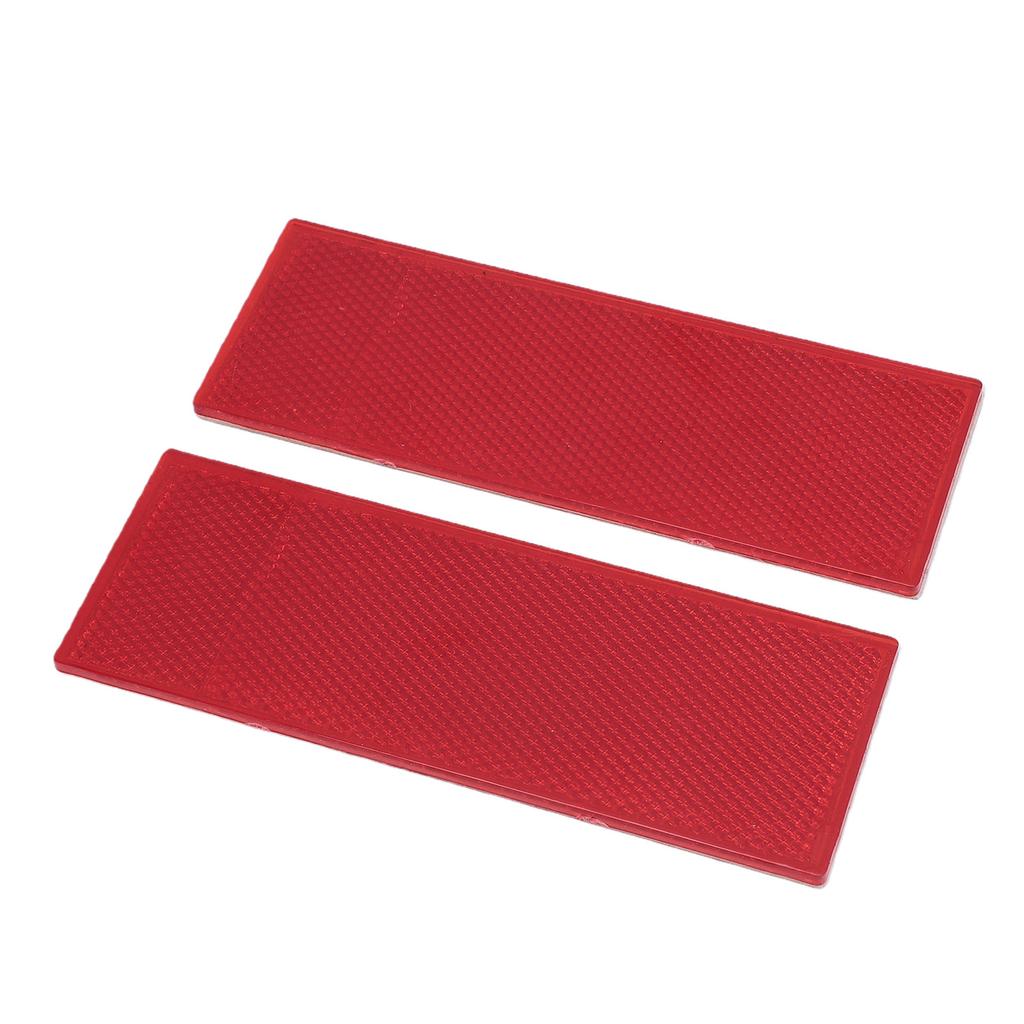 2PCS Rectangle Reflector Self Adhesive Stick 144x51mm High Visibility Red Self Adhesive Rectangle Reflector for Trucks
