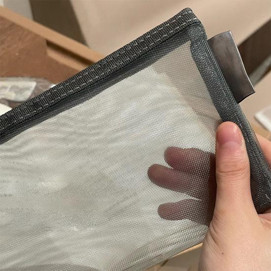 Pencil Case Fully Transparent Large Capacity Mesh Pen Bag Exams Security Check Friendly Easy Stationery Storage Pouch