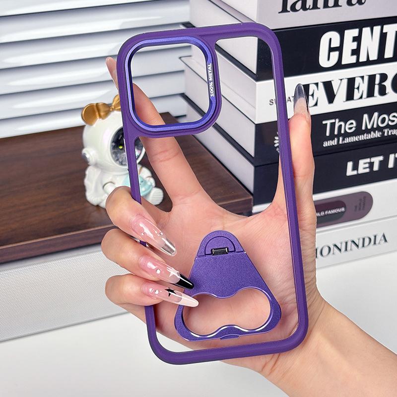 

Transparent Phone Case with Protective Mirror, Acrylic Back Panel, Triangular Bracket for Apple 17 Protective Case, Ins Style Phone Case For iPhone13promax