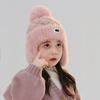 Plush Winter Knitted Hat Solid Color Earflaps Bonnet Hat Fashion Kids Beanie Cap