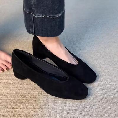 Vintage Spetsig Tå Dam Mormorsskor Låga Slip-on Skor Dansfest Bal Dam Pumps Skor