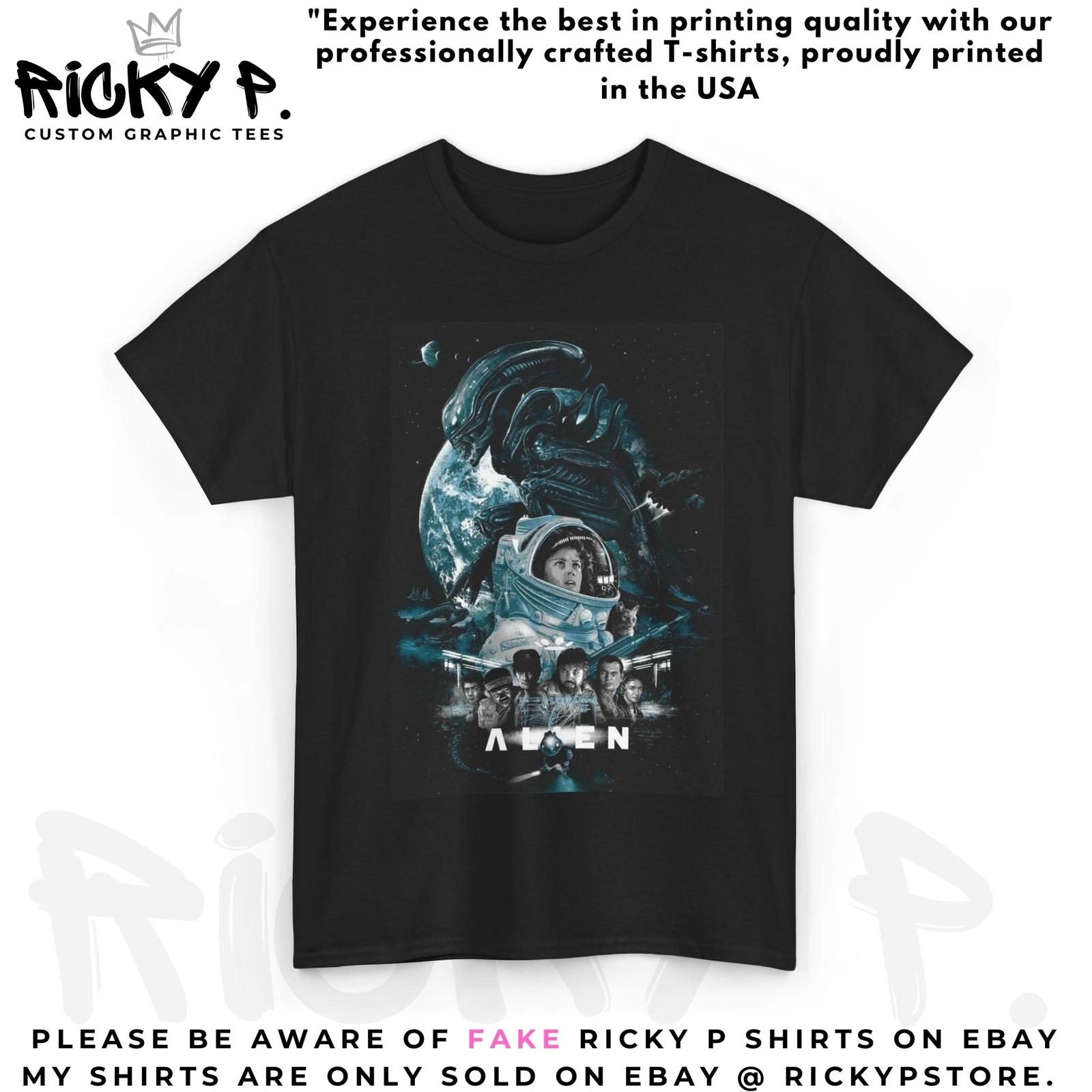Alien 1979 Movie 100% Cotton T-shirt Mens Tees Top Unisex Heavy Cotton Tee S