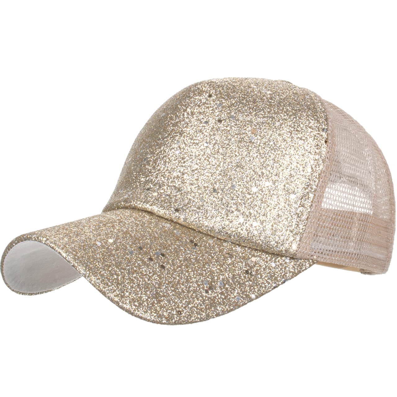 

Mesh Cap Star Pattern Hat Sports Running Outdoor Women Men CA675 [White Fang] (Gold) золотой