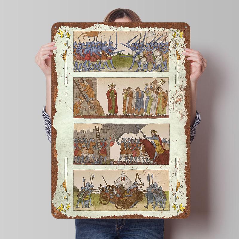 Kingdom Come Deliverance Poster in Latta Arte da Parete Personalizzabile Segni in Latta Metallici Retro Vintage per Casa e Decorazione Gaming