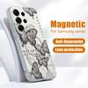 Custodia Magnetica Per Magsafe Per Samsung Galaxy S26 Ultra S25 Edge S24 Plus S23 FE S22 A17 A54 A55 A56 A57 5G Copertura con Motivo di Farfalle e Fiori