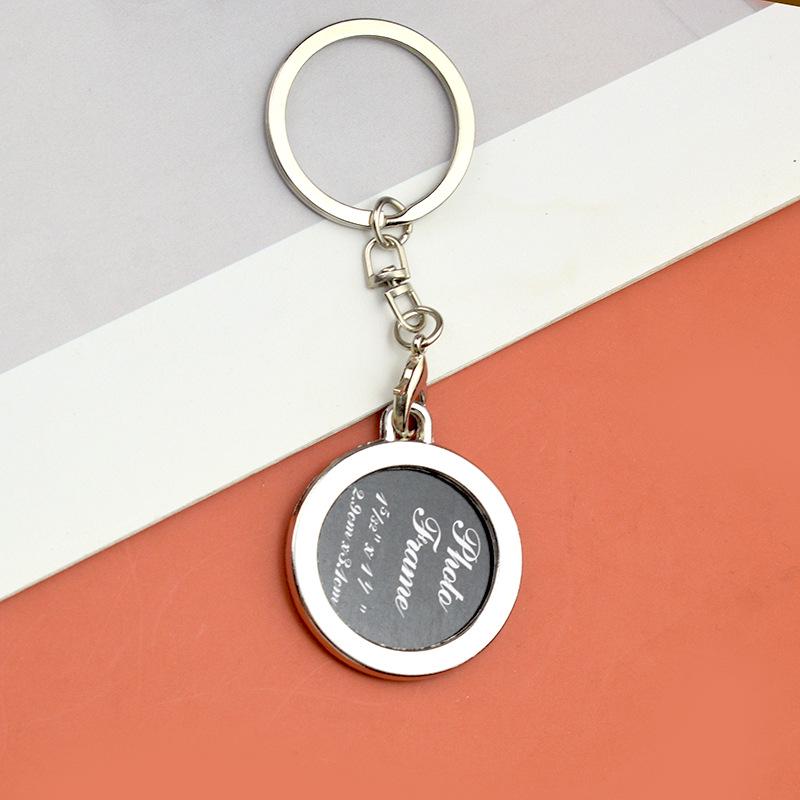 Double-Sided Heart-Shaped Photo Keychain - Couples' Keepsake Gift