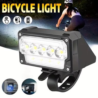 Front Bike Light USB Rechargeable Power Display Bicycle Led Light Waterproof Bicycle Headlight Flashlight Cycling Accessories