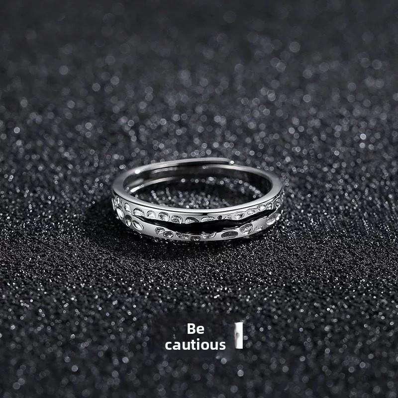 Ring Men's Tide Advanced Sense Index Finger Female Couple Ring Niche Design Titanium Steel Does Not Fade