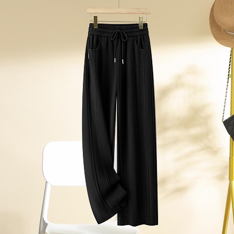 Women's Autumn/Winter 2024 Thick Elastic Waist Wide-Leg Pants