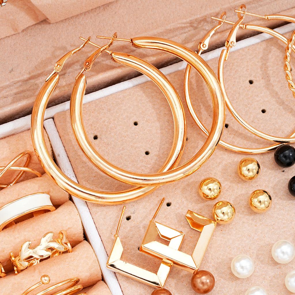 87 Pcs/Set Boho Vintage Elegant Pearl Zircon Butterfly Pendant Earrings Ring Necklace For Women Gold Color Jewelry Sets Gifts