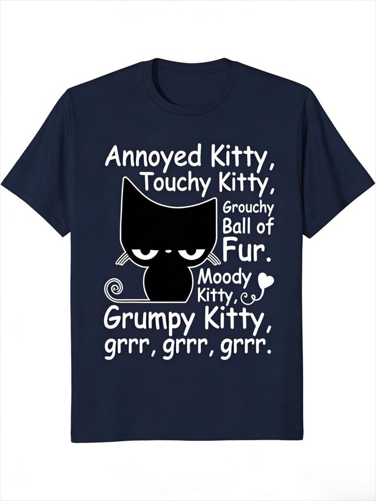 100 Cotton Funny Cat Graphic TShirt Angry Kitty Design with Humorous Phrases Perfect Gift for Cat Lovers Men Women