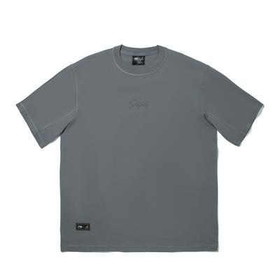 Li Ning X Staple Kollaborationsserie Lässig Bequem Minimalistisch Einfarbig Buchstaben-Print Kurzarm T-Shirt Herren Tops Asphalt AHSV717-2