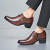 Men's New Arrival Pointed Toe Cuban Shoes - Large Size Casual & Formal Leather Heels for Weddings and Business.