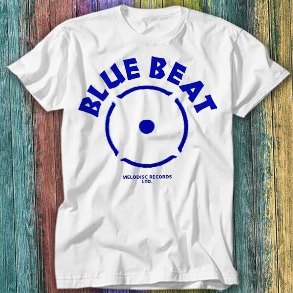Blue Beat Records RB Ska Music Label Vinyl Vintage T Shirt Top Tee 357