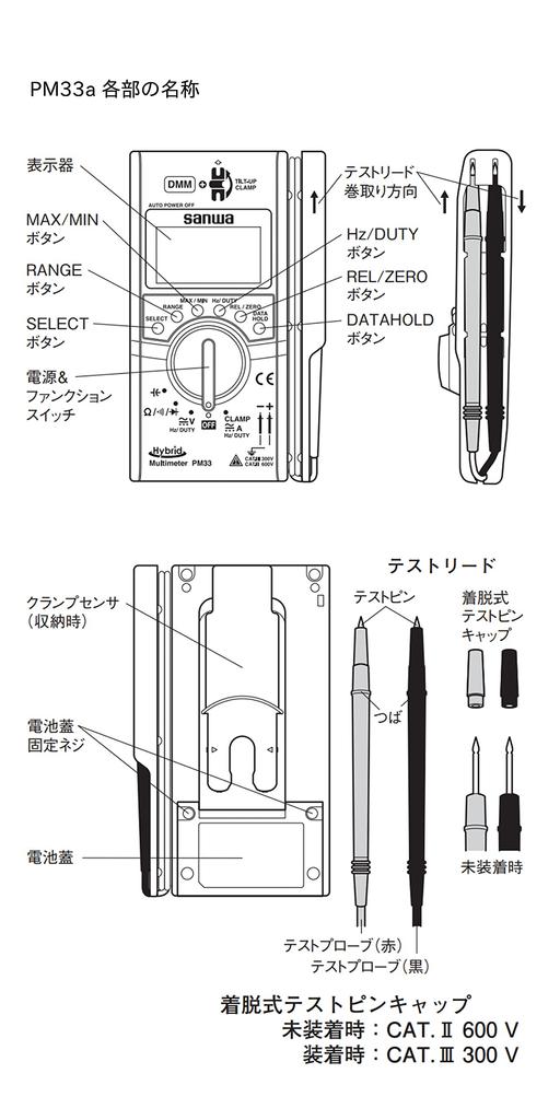 Sanwa Electric Meter SANWA Hybrid Mini Tester Clamp PM33A (Multimeter + Meter)