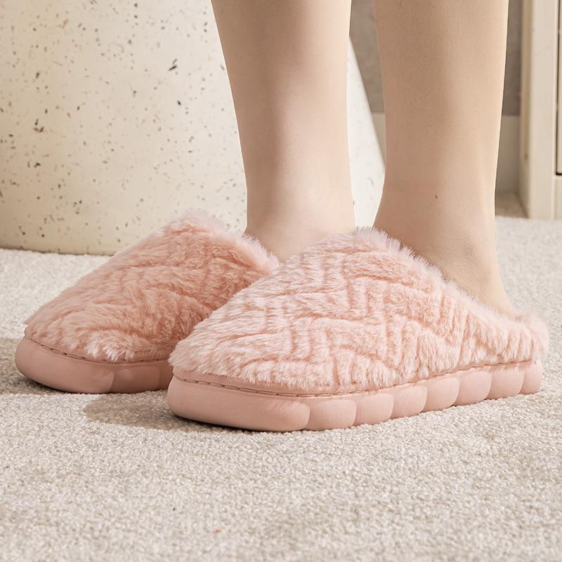 Qidashun winter home cotton slippers, new indoor and outdoor plush couple warm plush cotton mop