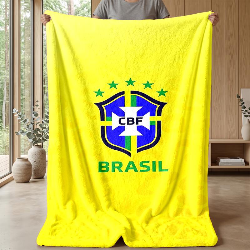 Brazil national football team Theme blanket Soft Flannel Blanket Plush Throw Blanket Cozy Sofa Bed Blanket for Home Decor
