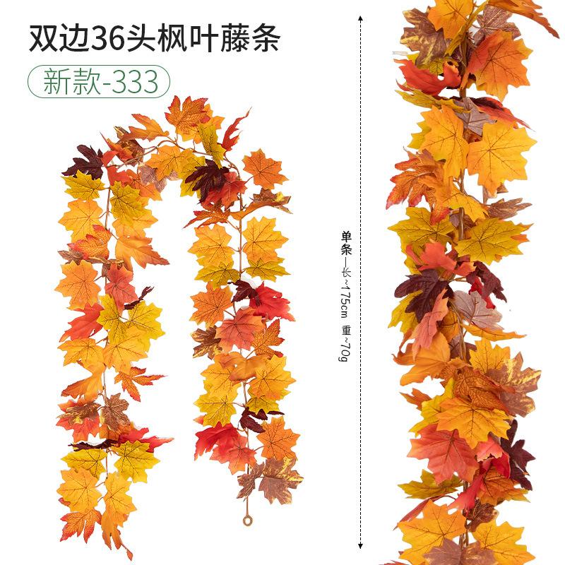 Fleur Artificielle Simulation Feuille d'Érable Vigne Européenne et Américaine Saison de la Récolte Enroulement Vigne de Simulation Décoration Extérieure Feuille d'Érable de Simulation