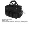 Tool Storage Bag with High-Density Nylon Waterproof Base Multiple Compartments Padded Shoulder Strap Tool Storage Pouch
