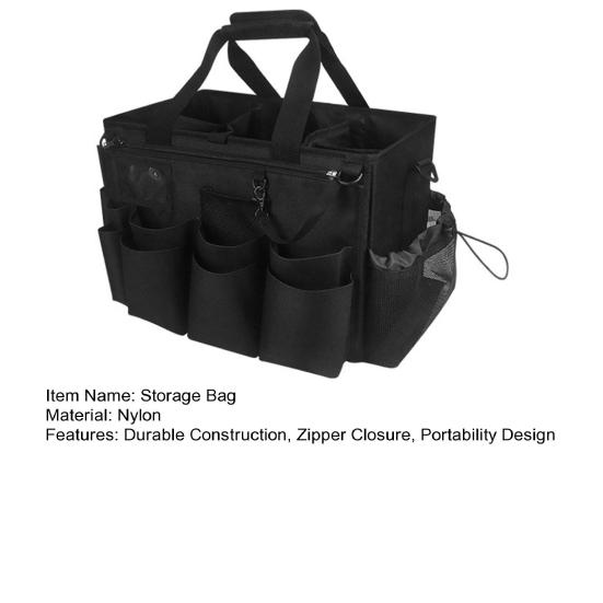 Tool Storage Bag with High-Density Nylon Waterproof Base Multiple Compartments Padded Shoulder Strap Tool Storage Pouch
