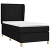 3128647 vidaXL Lit à sommier tapissier avec matelas Noir 90x190 cm Tissu