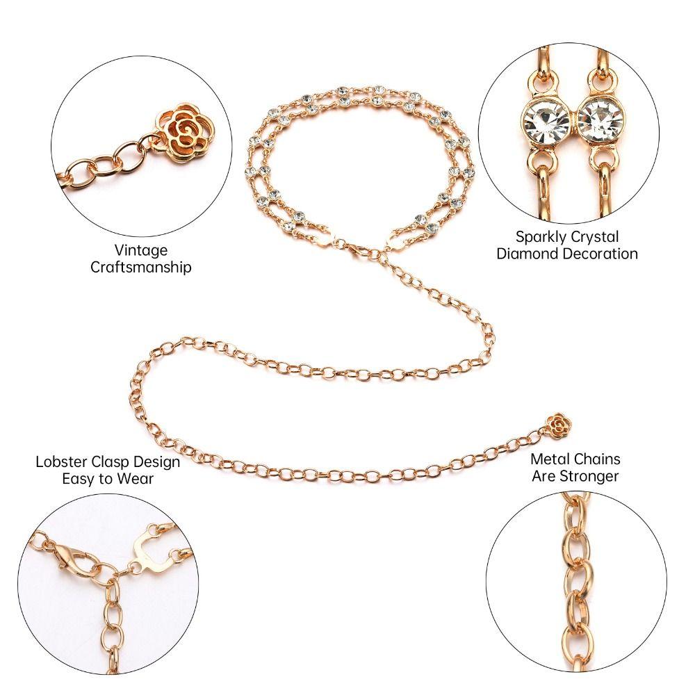 Crystal Chain Belt for Women Rhinestone Gift Gift Wedding Bridal Belt