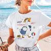 Women's Casual Style Top Kawaii Cute Goose Pattern T-Shirt Women's Summer O-Neck New Short Sleeved Clothing Basic Fun T-Shirt