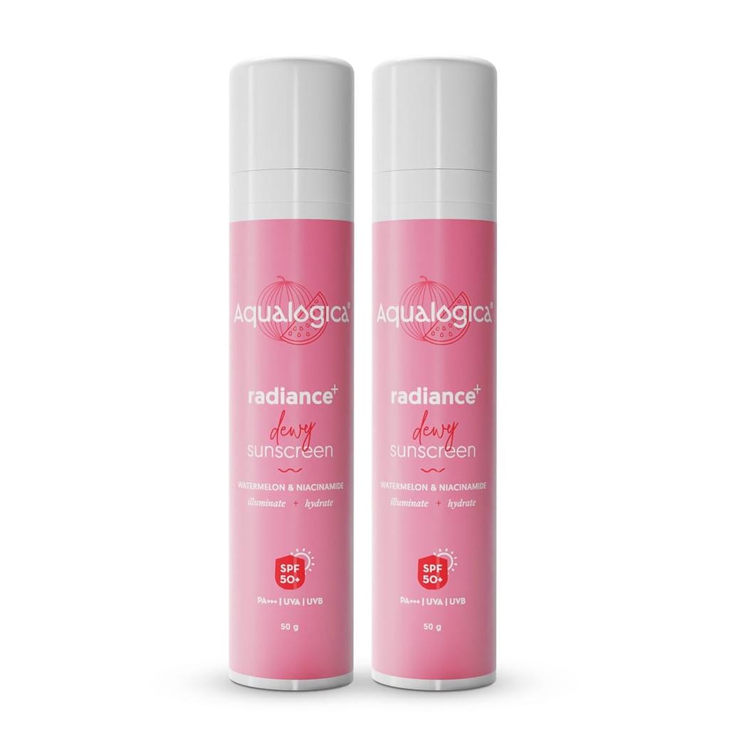 Aqualogica Radiance+ Dewy Sunscreen SPF 50+ PA+++ 50g x 2