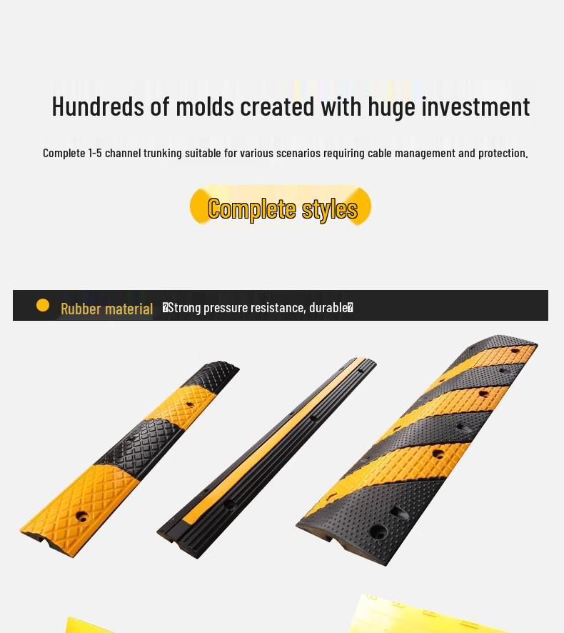 Rubber Floor Cable Protector: Anti-Crushing Wire Bridge for Road Crossings