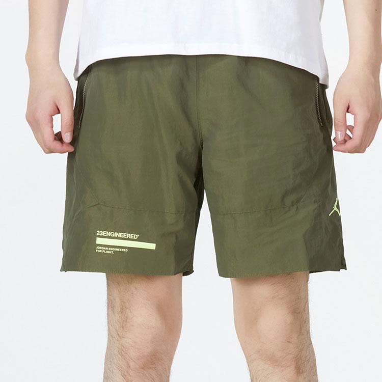 Jordan Solid High-Waist Straight-Leg Sport Shorts Men Bottoms Army-Green DM9981-222