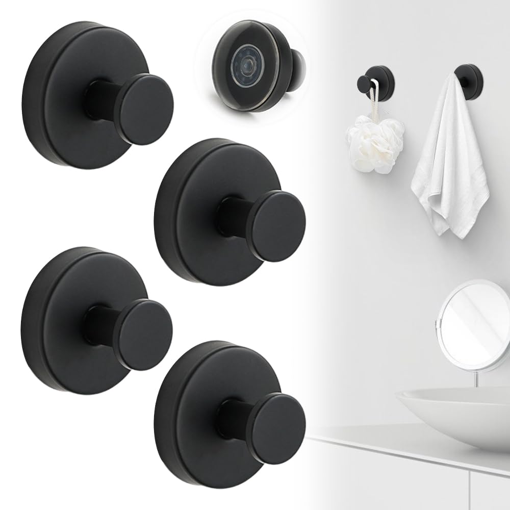 

Upgraded stainless steel suction cup hook, for shower, waterproof, no drilling required 4 чорний
