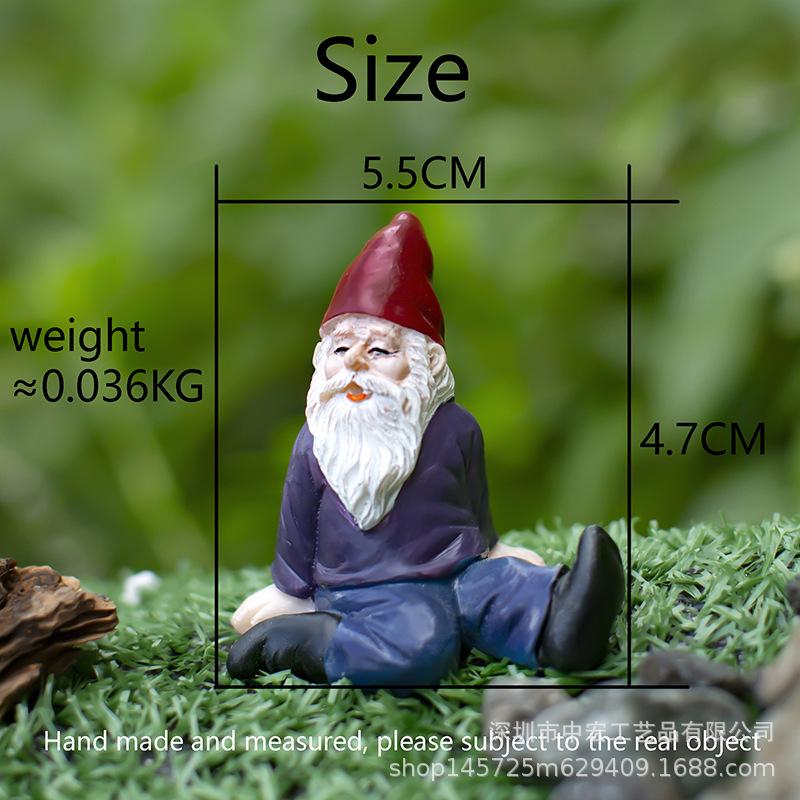 Персонализированные Садовые Украшения Гномы Поделки Трансграничный Набор Декораций для Микро-Пейзажа Фитнес Гном светло-серый