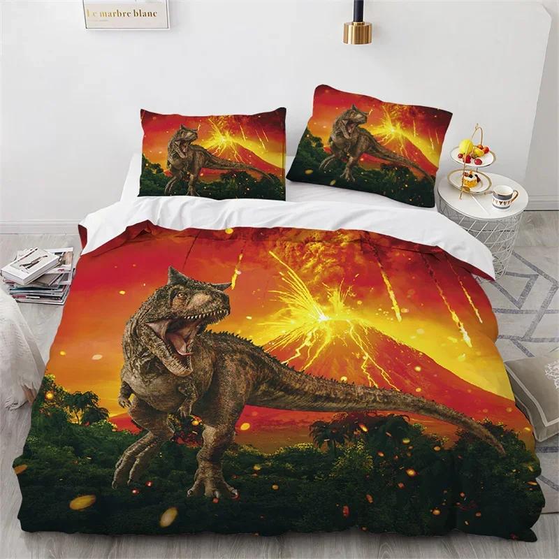 3D Dinosaur Duvet Cover Jurassic Animal Bedding Set Microfiber Comforter Cover King Full For Boys Teens Home Decor Birthday Gift