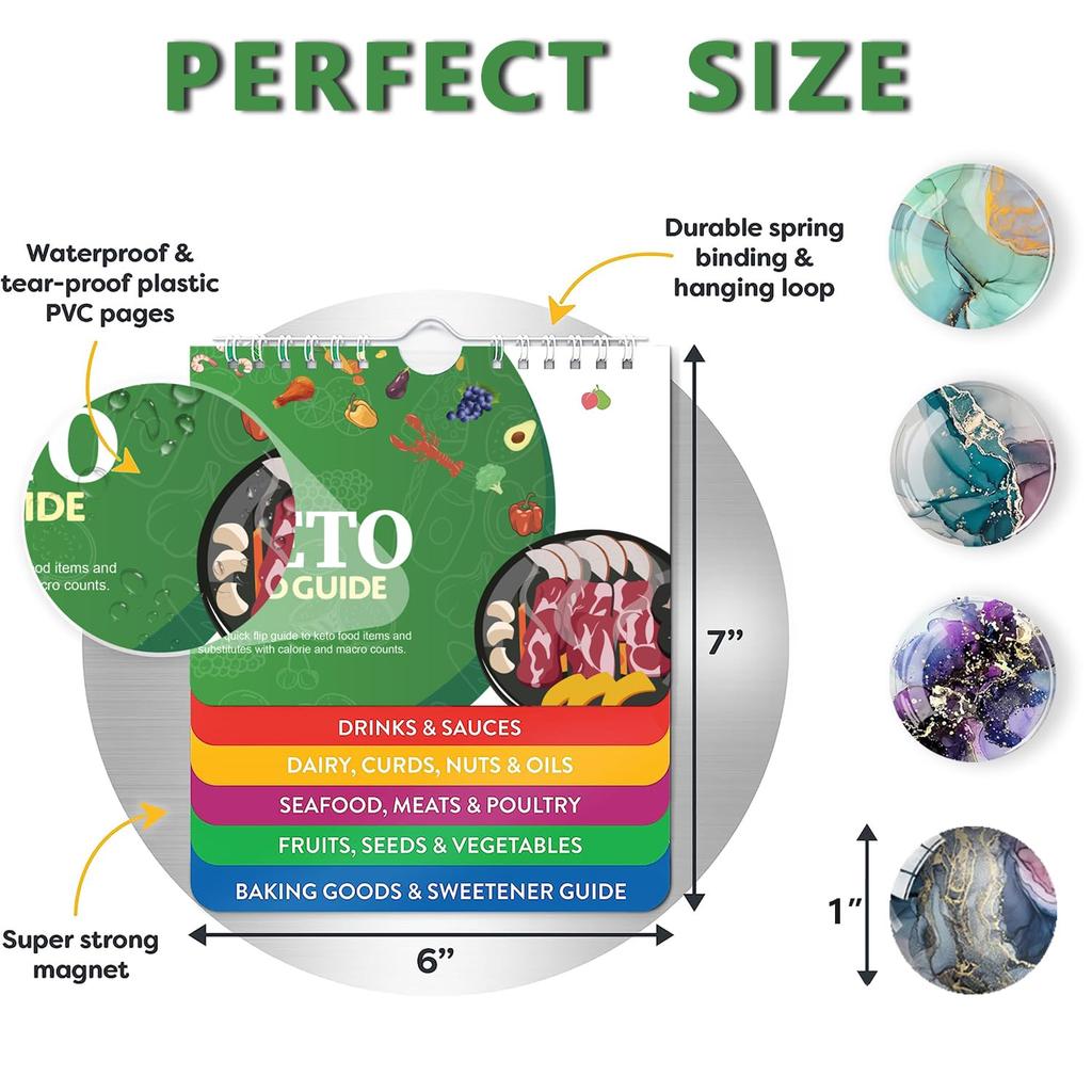 Silreck Arkusz ściągawki do frytkownicy powietrznej Magnetyczny przewodnik gotowania Broszurka I Gotowa do lodówki Magia frytkownicy powietrznej: Książka kucharska z pętelką do zawieszania i magnesem
