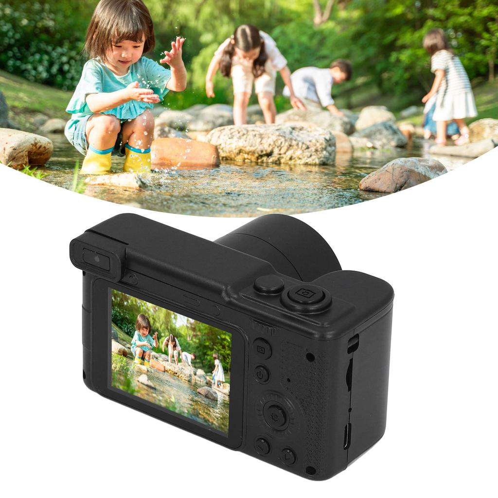 4K Digital Camera Front Rear Lens 50MP Video Camera with Tripod for Boys Girls Students Birthday Gift Electronic Image Stabilization