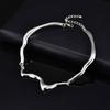 Vnox Punk Metal Irregular Twisted Wave Necklace for Men, Vintage Sliver Color Liquid Alloy Geometric Adjustable Choker Jewelry