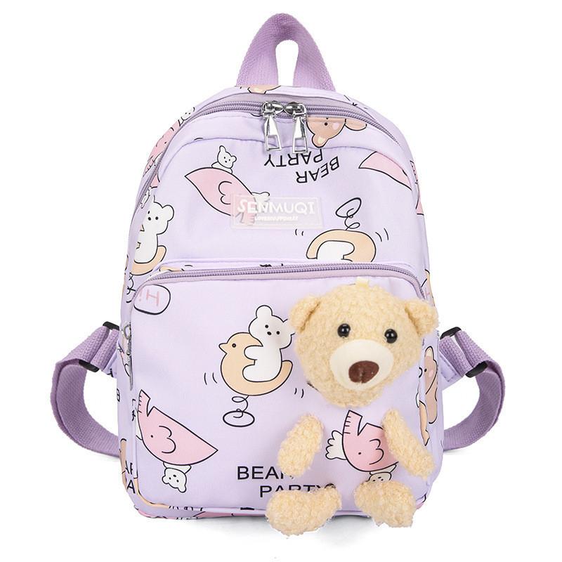 Lightweight Nylon Cartoon Bear Backpack For Boys And Girls Ideal For Kindergarten