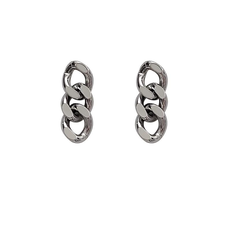 Silver Needle Niche Daily Small Metal Chain Earrings Women's Versatile Temperament Earrings Earrings