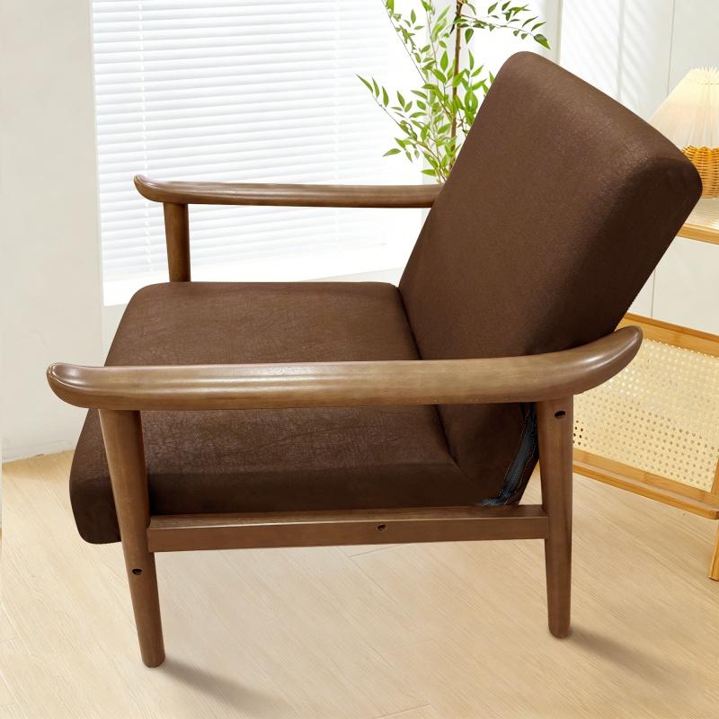 1pc Nordic Polyester Fiber Armchair Cover Elastic No Armrest Backrest Chair Cover with Zipper Single Sofa Seat Case Home Hotel