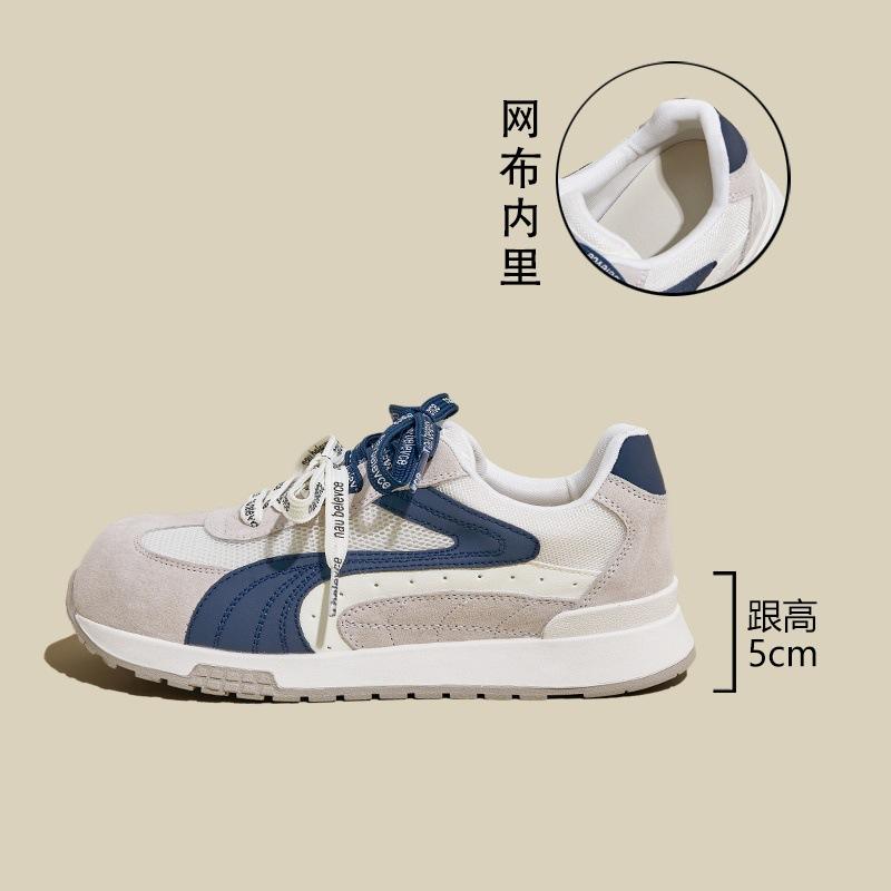 Summer and Autumn New Inner Heightening Thick-soled Breathable Lace-up Versatile Casual Sports Shoes Women
