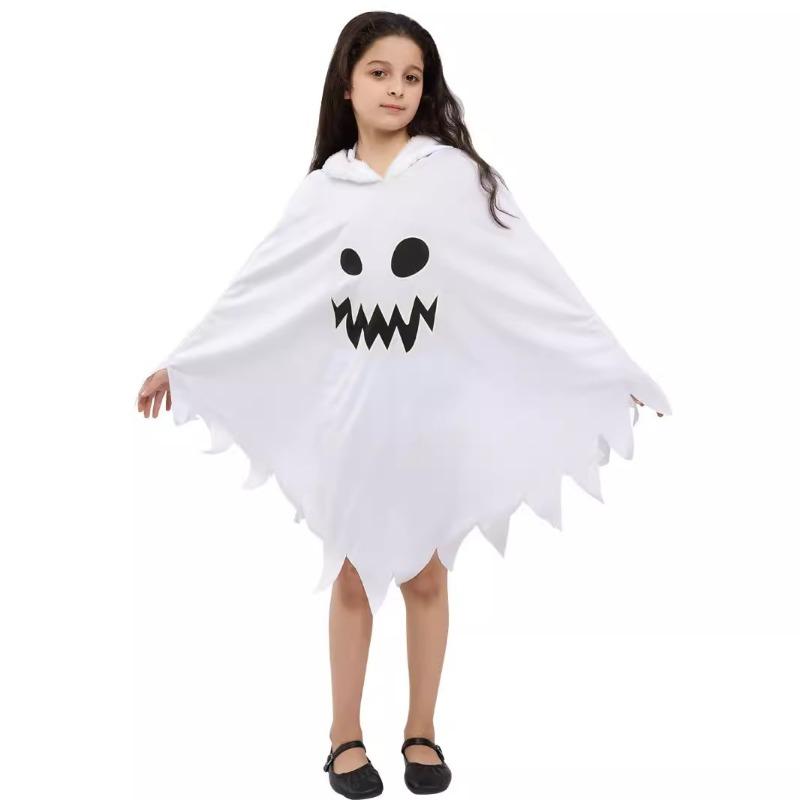 White luminous ghost cape cape halloween children's costume luminous grimace shawl party costume