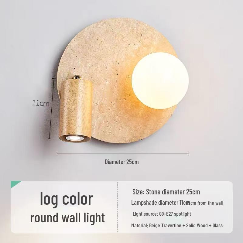 Wabi-Sabi Mid-Century Creme Wandlampe für Schlafzimmer oder Wohnzimmer