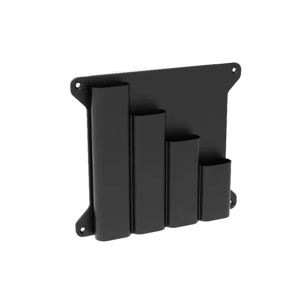 Wall Mounted Wall Mounted Organizer Rack 4-Grid Cable Tie Organizer Zip Tie Storage Box Black